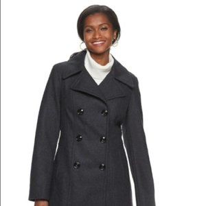 Michael Kors Wool Double Breasted Gray Pea Coat